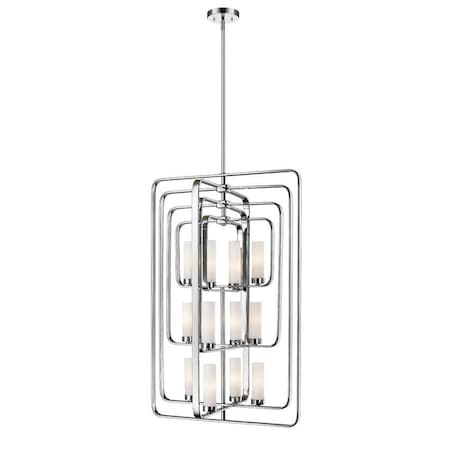 Z-Lite Aideen 12 Light Pendant, Chrome & Matte Opal 6000-12-CH
